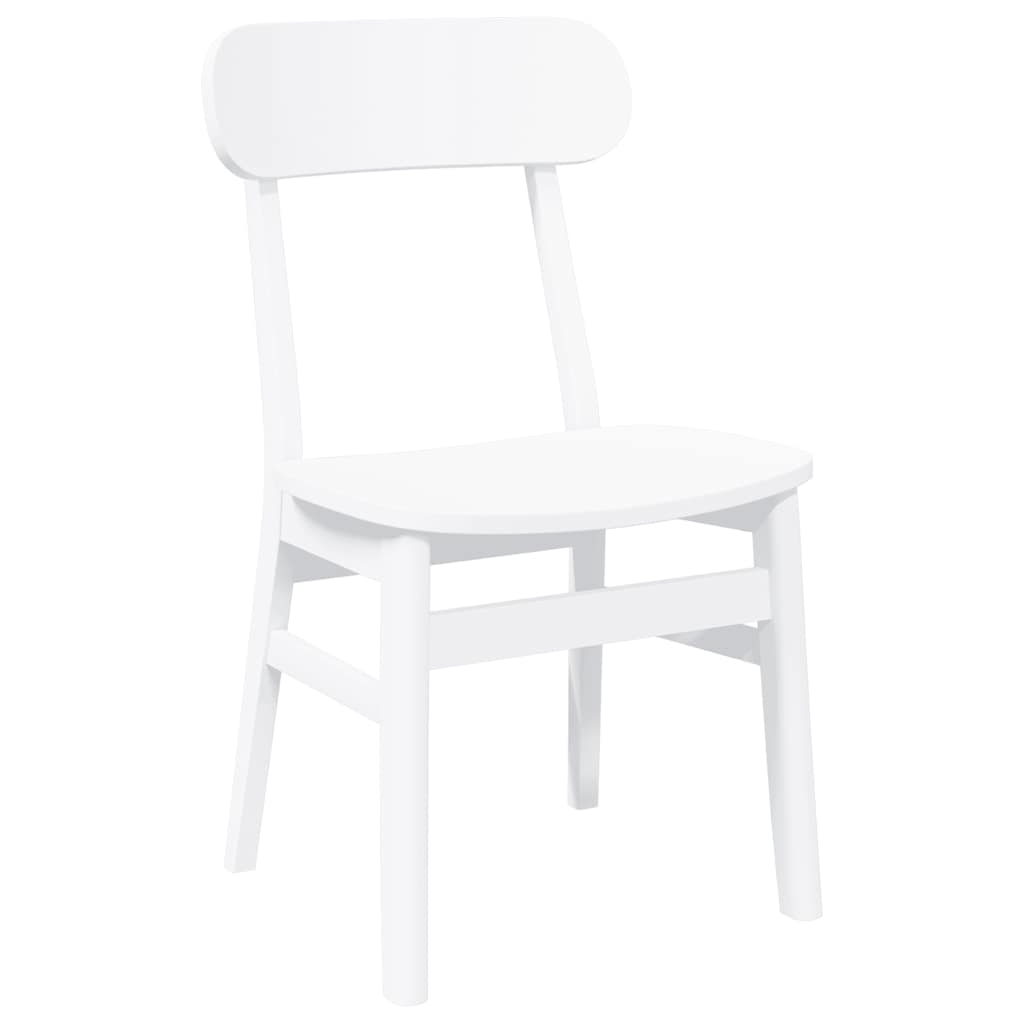 Cadeiras de jantar 2 pcs madeira de seringueira maciça branco