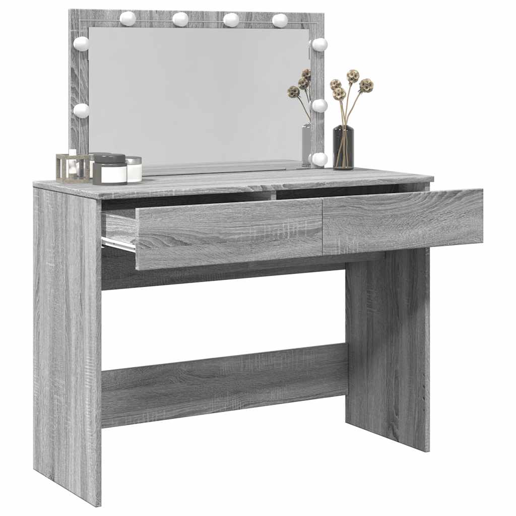 Toucador com leds 100x40x120 cm sonoma cinza