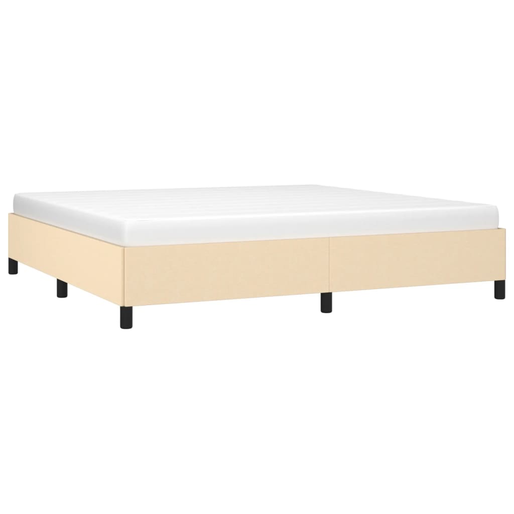 Estrutura de cama sem colchão 200x200 cm tecido cor creme
