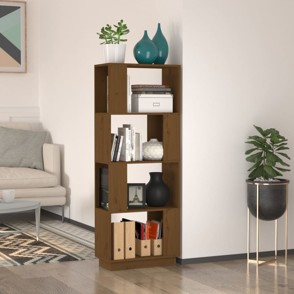 Estante/divisória 51x25x132 cm pinho maciço castanho mel