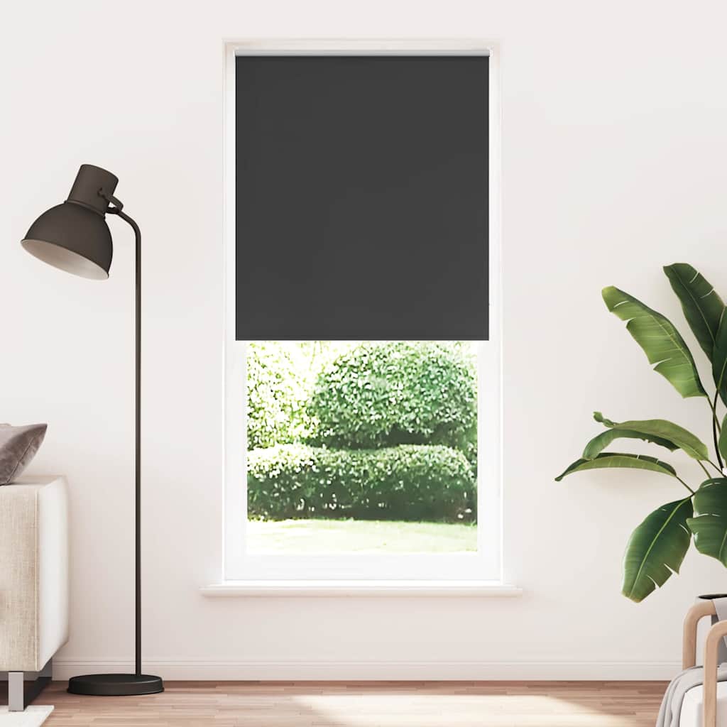 Cortina de rolo blackout, 124,4 x 230 cm, largura do tecido 120 cm, preta.