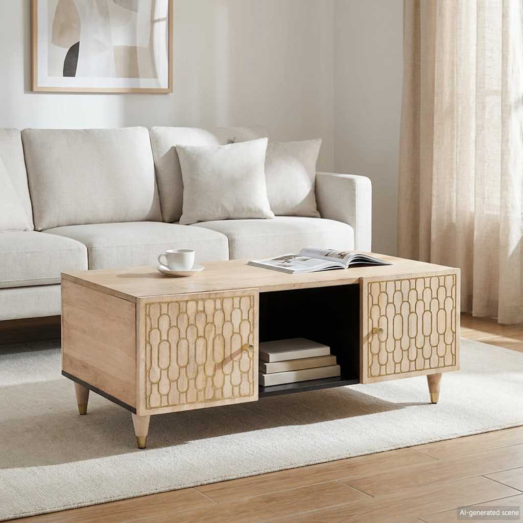 Mesa de centro 100x54x40 cm madeira de mangueira maciça
