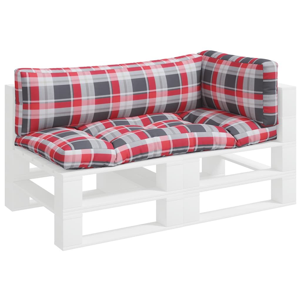 Almofadões para paletes 3 pcs tecido xadrez vermelho