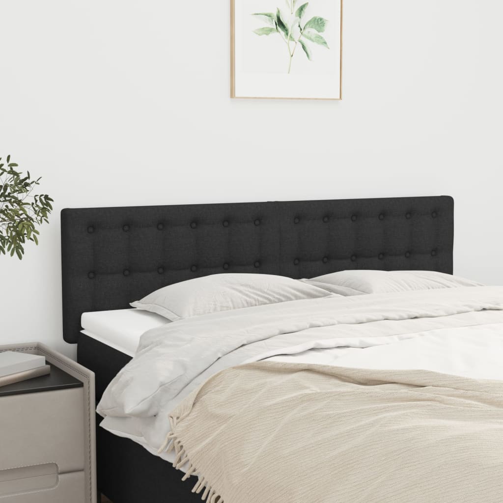 Cabeceiras preto 144x5x78/88 cm tecido