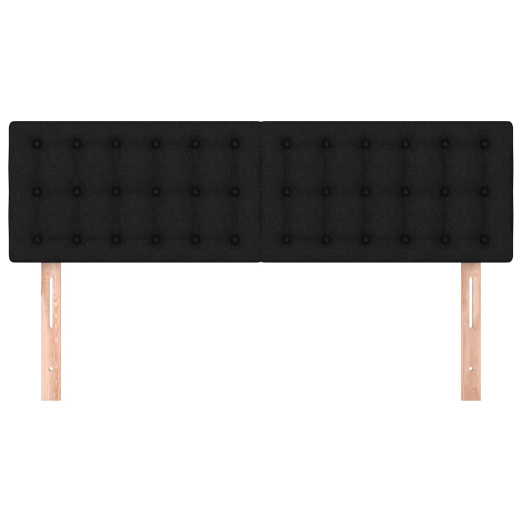 Cabeceiras preto 144x5x78/88 cm tecido