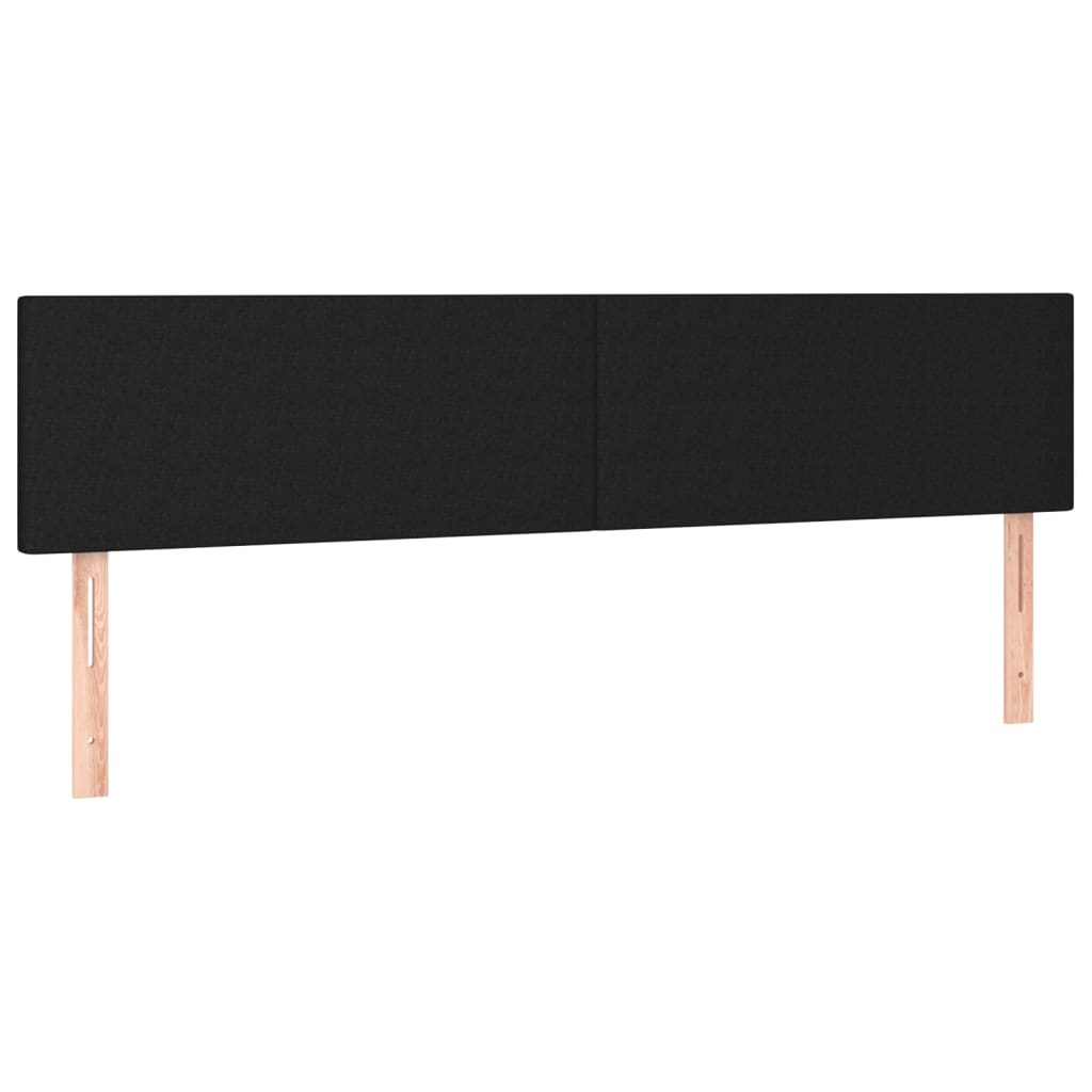 Cabeceira de cama c/ luzes LED tecido 180x5x78/88 cm preto