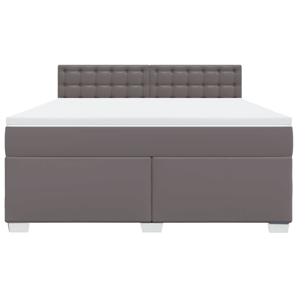 Cama com molas/colchão 180x200 cm couro artificial cinza