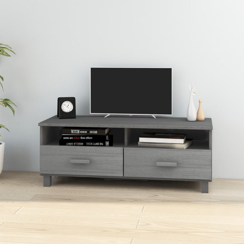 Móvel de TV hamar 106x40x40 cm pinho maciço cinza-escuro