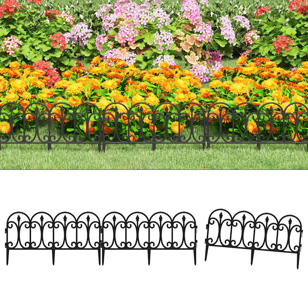 Bordas de relvado 17 pcs 10 m PP preto