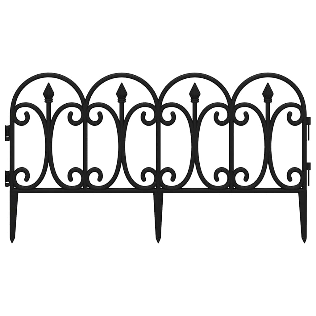 Bordas de relvado 17 pcs 10 m PP preto