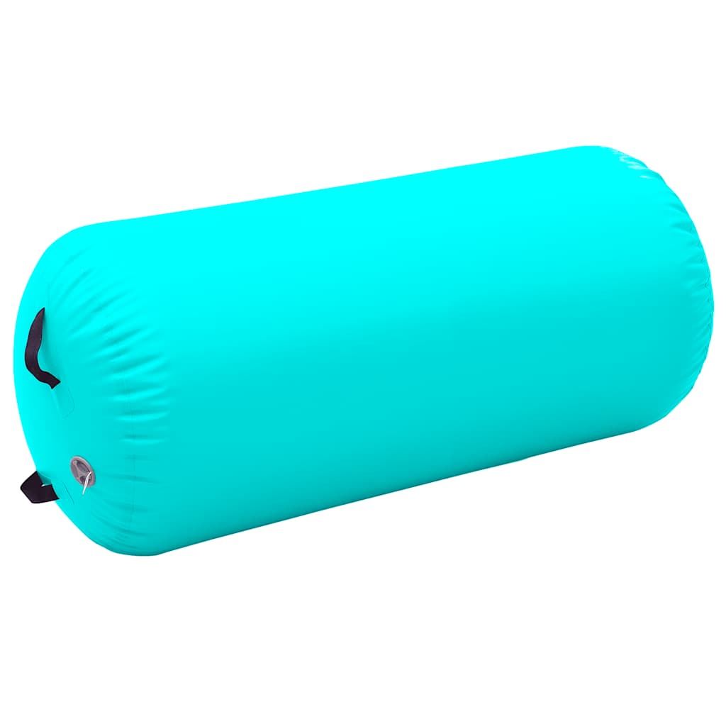 Rolo de ginástica/yoga insuflável com bomba 120x90 cm PVC verde