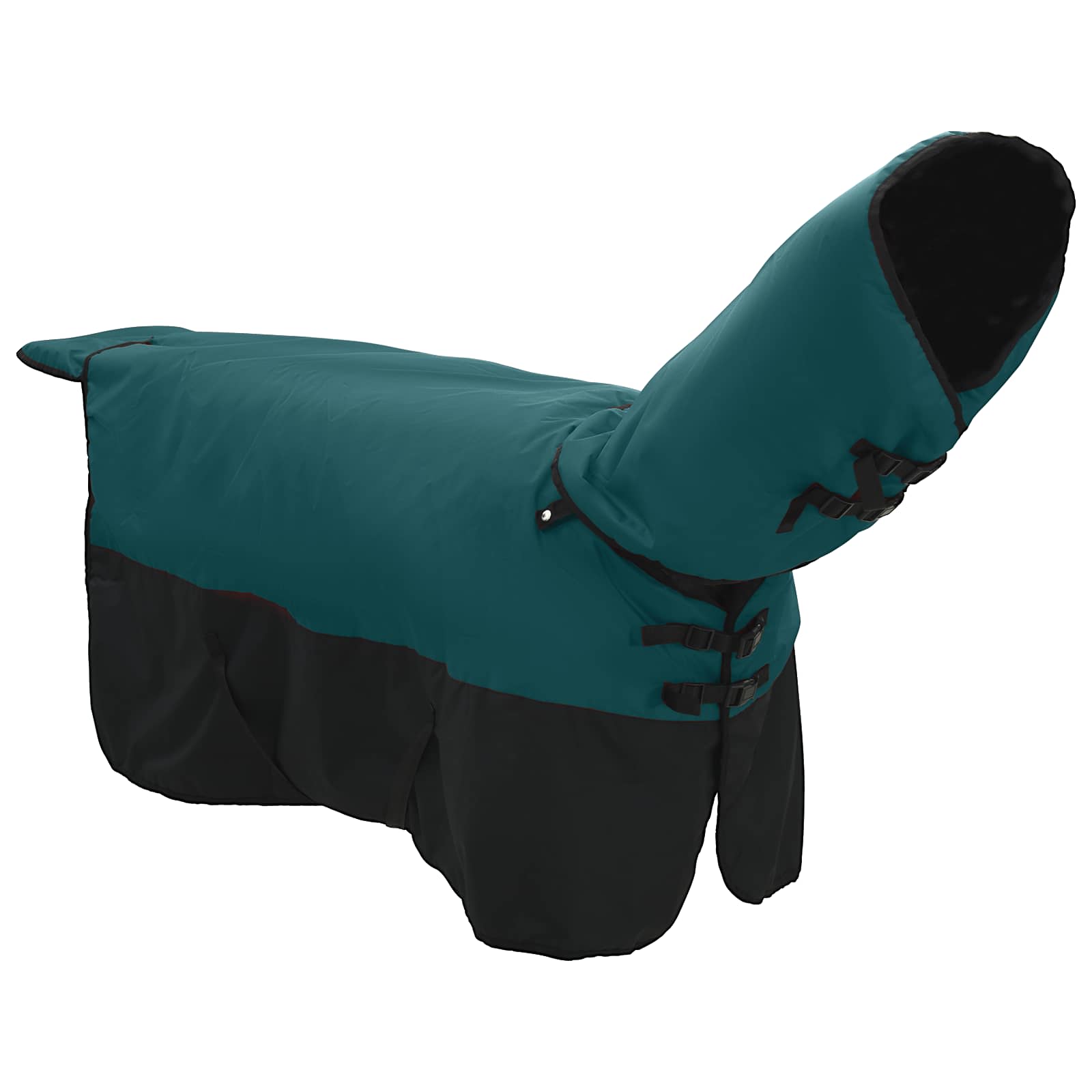 Cobertor de cavalo verde escuro e preto 85 cm poliéster