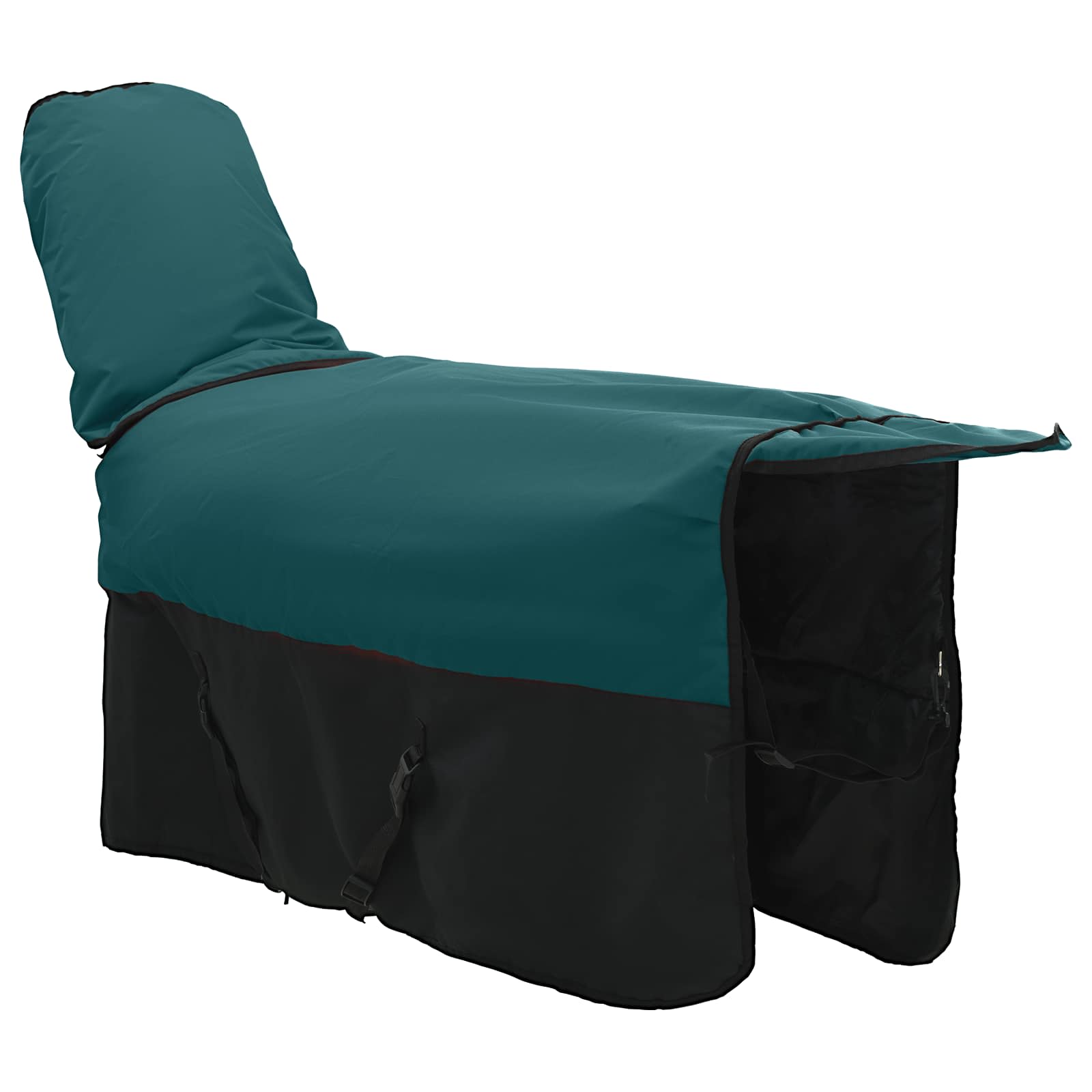 Cobertor de cavalo verde escuro e preto 85 cm poliéster