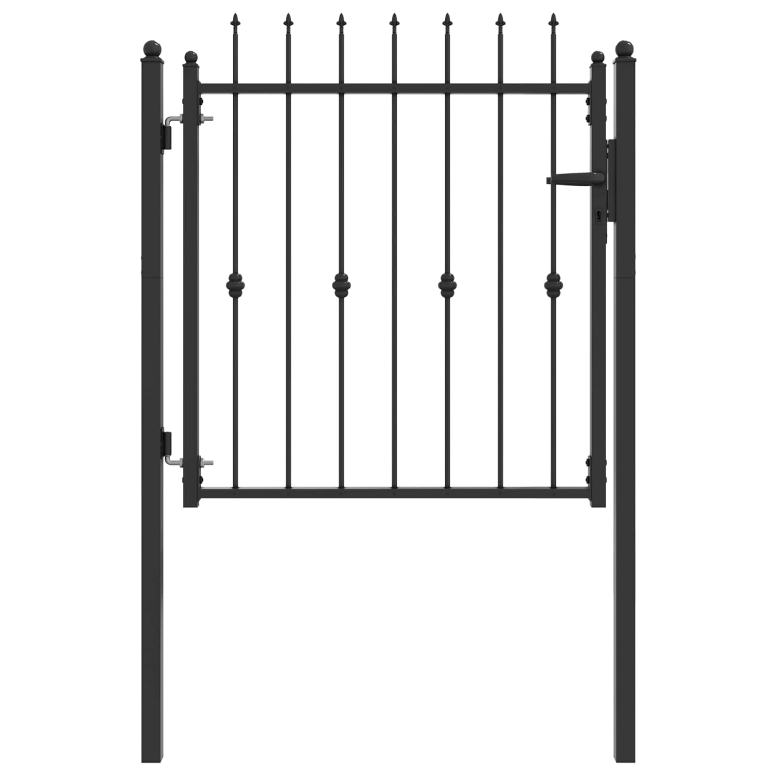 Portão de cerca asten 100 x 100 cm metal preto trancável