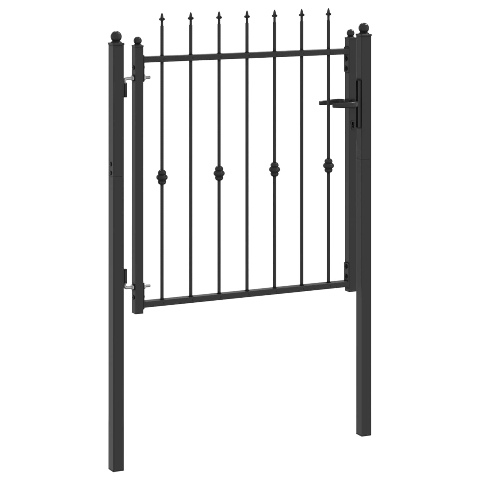 Portão de cerca asten 100 x 100 cm metal preto trancável