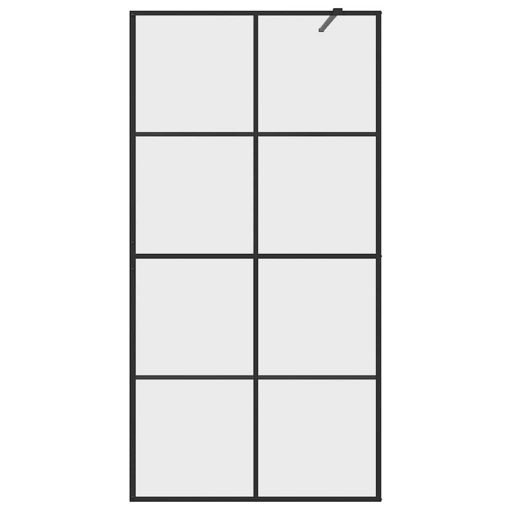 Divisória de chuveiro c/ vidro transparente esg 100x195cm preto