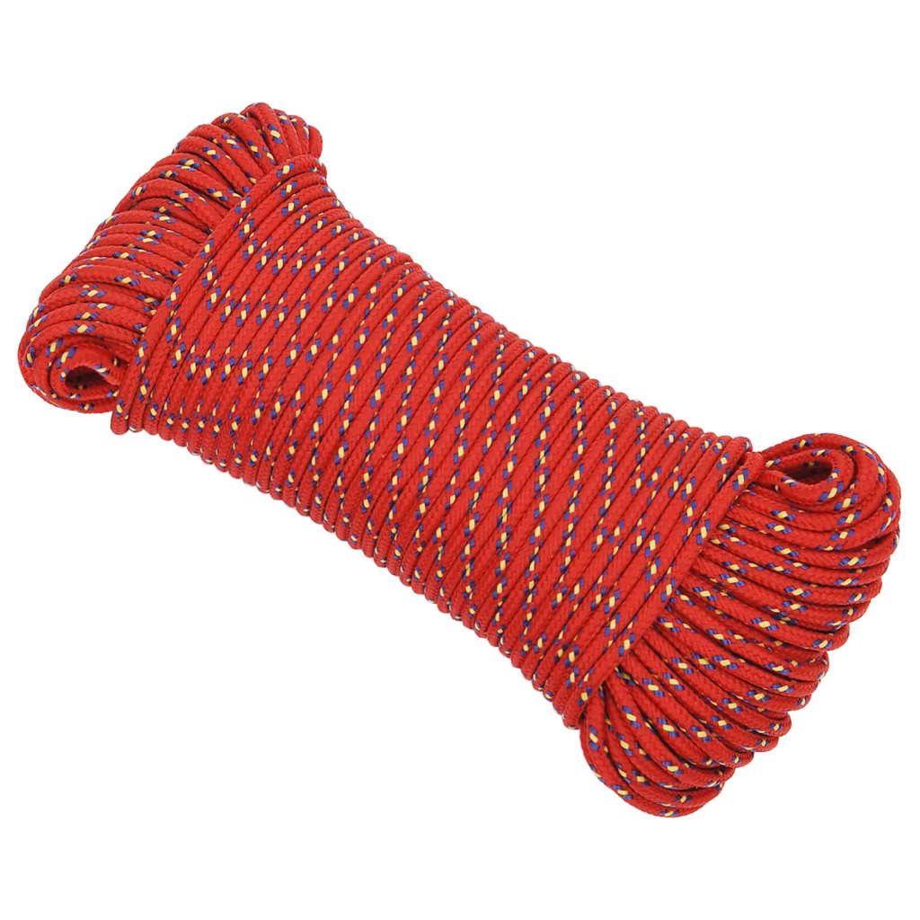 Corda de barco 5 mm 100 m polipropileno vermelho
