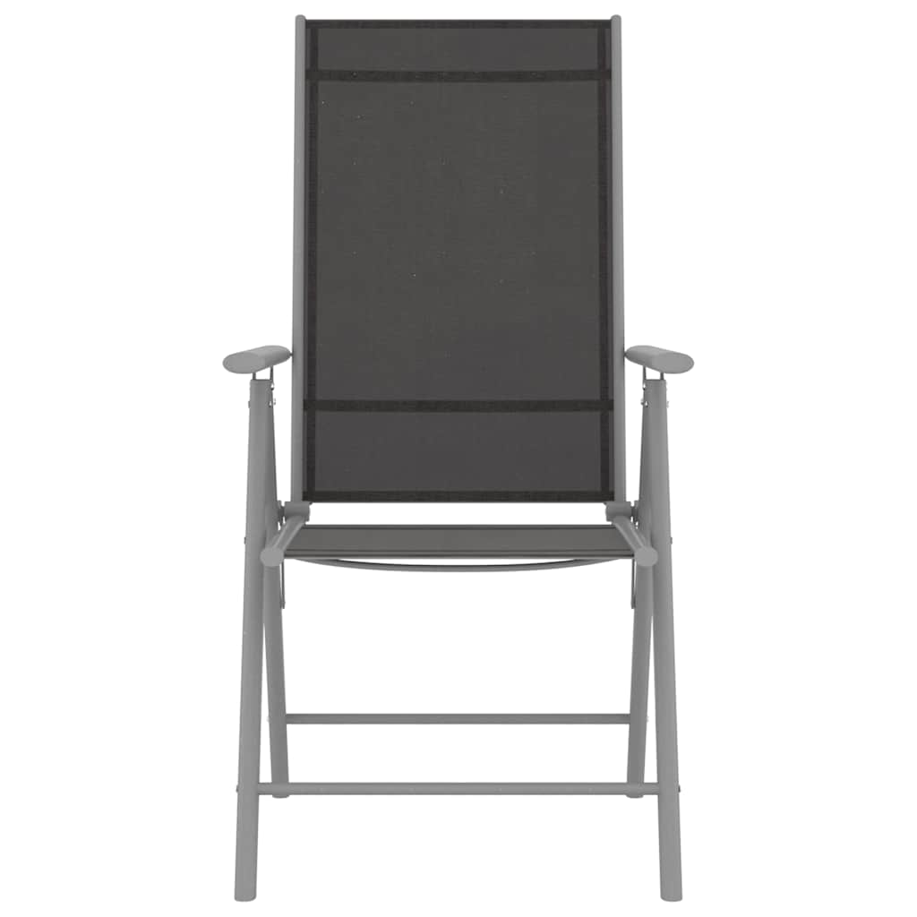 Cadeiras de jardim dobráveis 4 pcs textilene preto