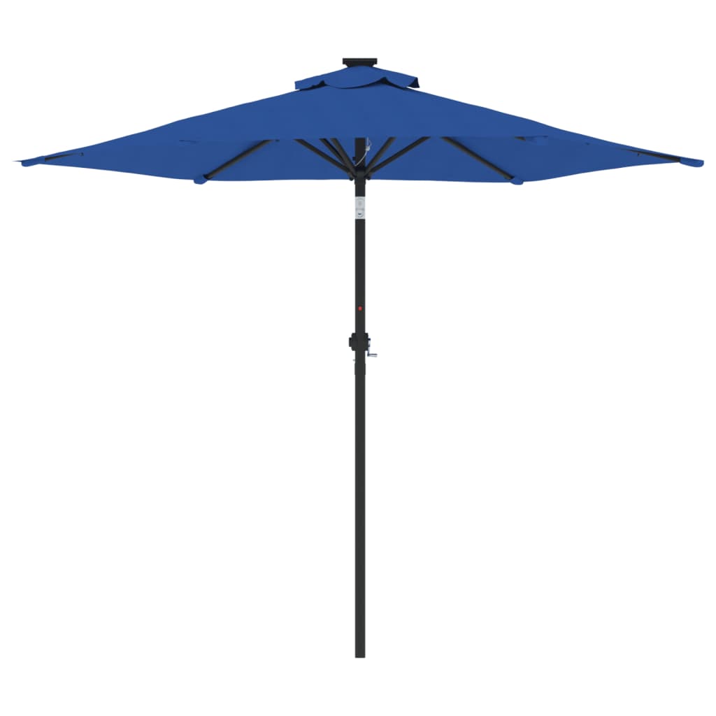 Guarda-sol de jardim com poste de aço 225x225x212 cm azul-ciano