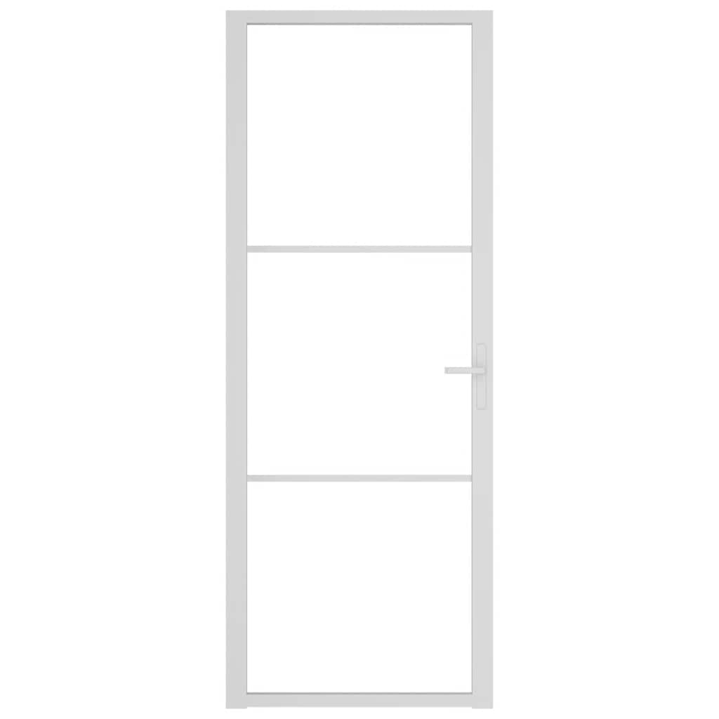 Porta de interior 76x201,5 cm vidro esg e alumínio branco