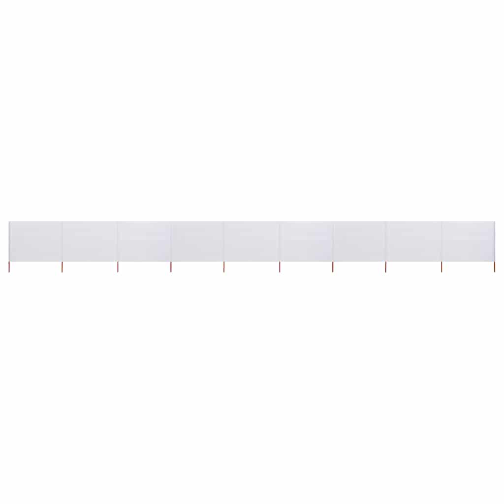 Para-vento com 9 painéis em tecido 1200x80 cm cor areia branco