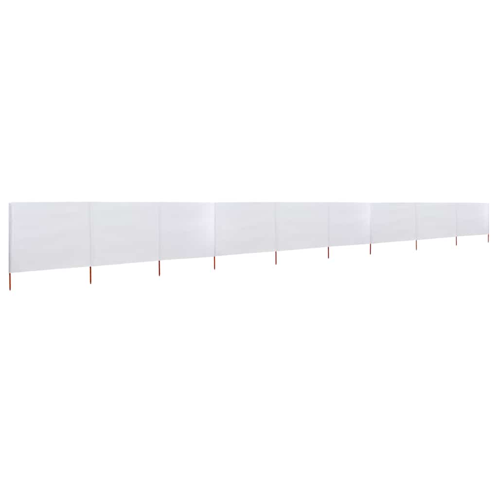 Para-vento com 9 painéis em tecido 1200x80 cm cor areia branco