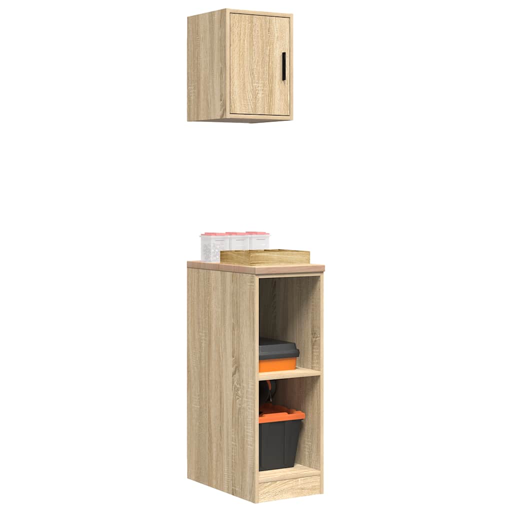 Armários de garagem 2pcs derivados de madeira carvalho sonoma