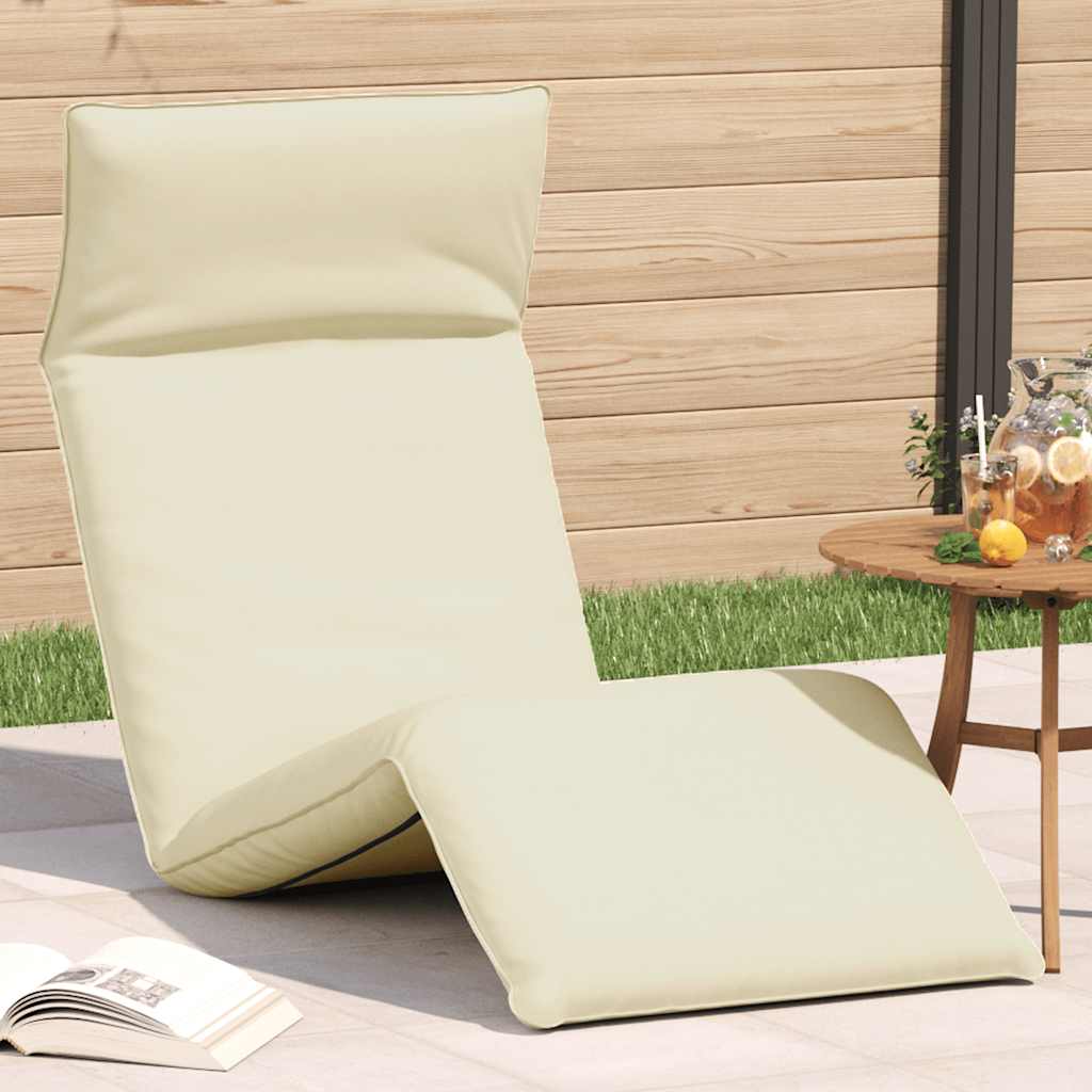 Espreguiçadeira dobrável 175x54x8,5 cm tecido oxford creme