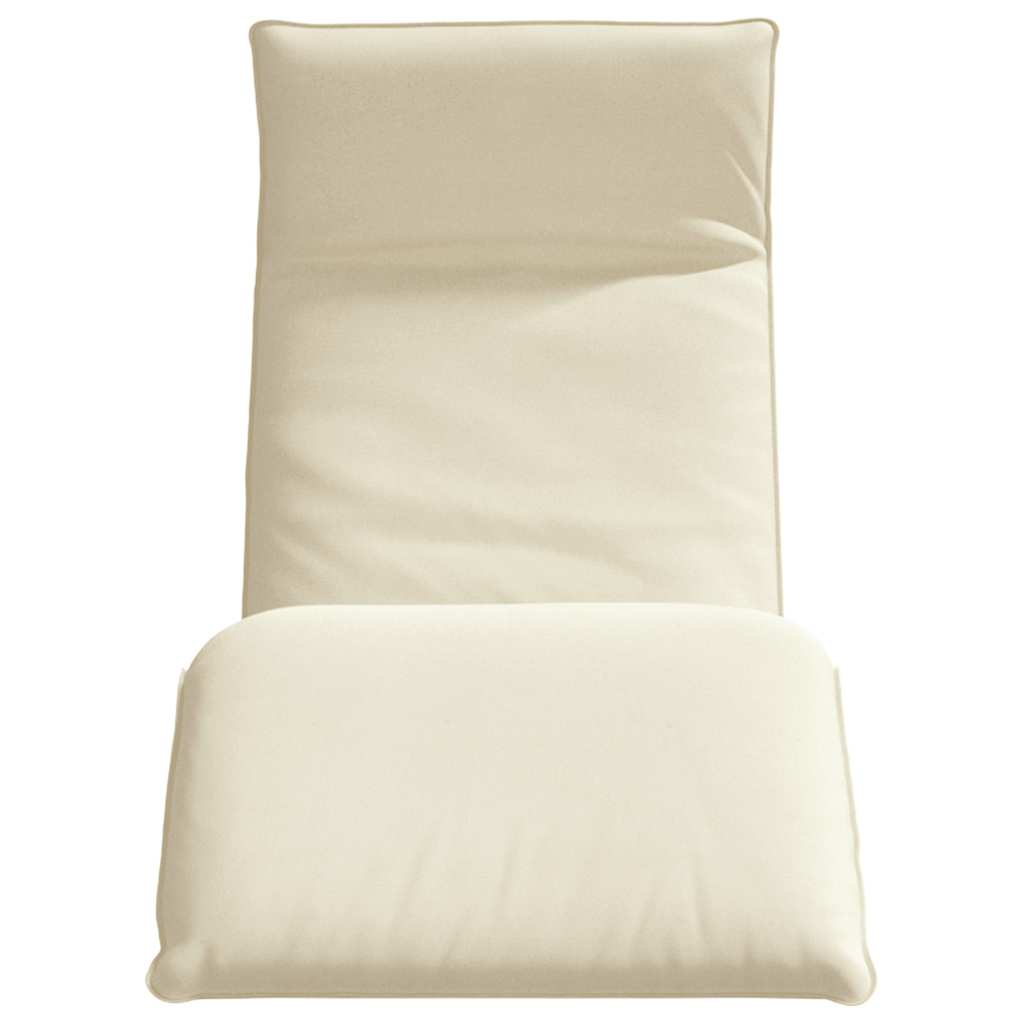 Espreguiçadeira dobrável 175x54x8,5 cm tecido oxford creme