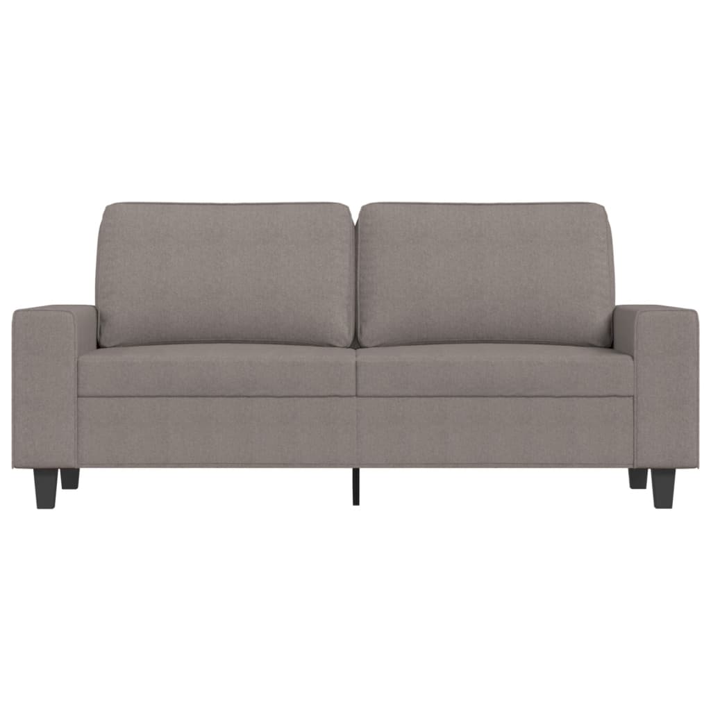 Sofá de 2 lugares tecido 140 cm cinzento-acastanhado