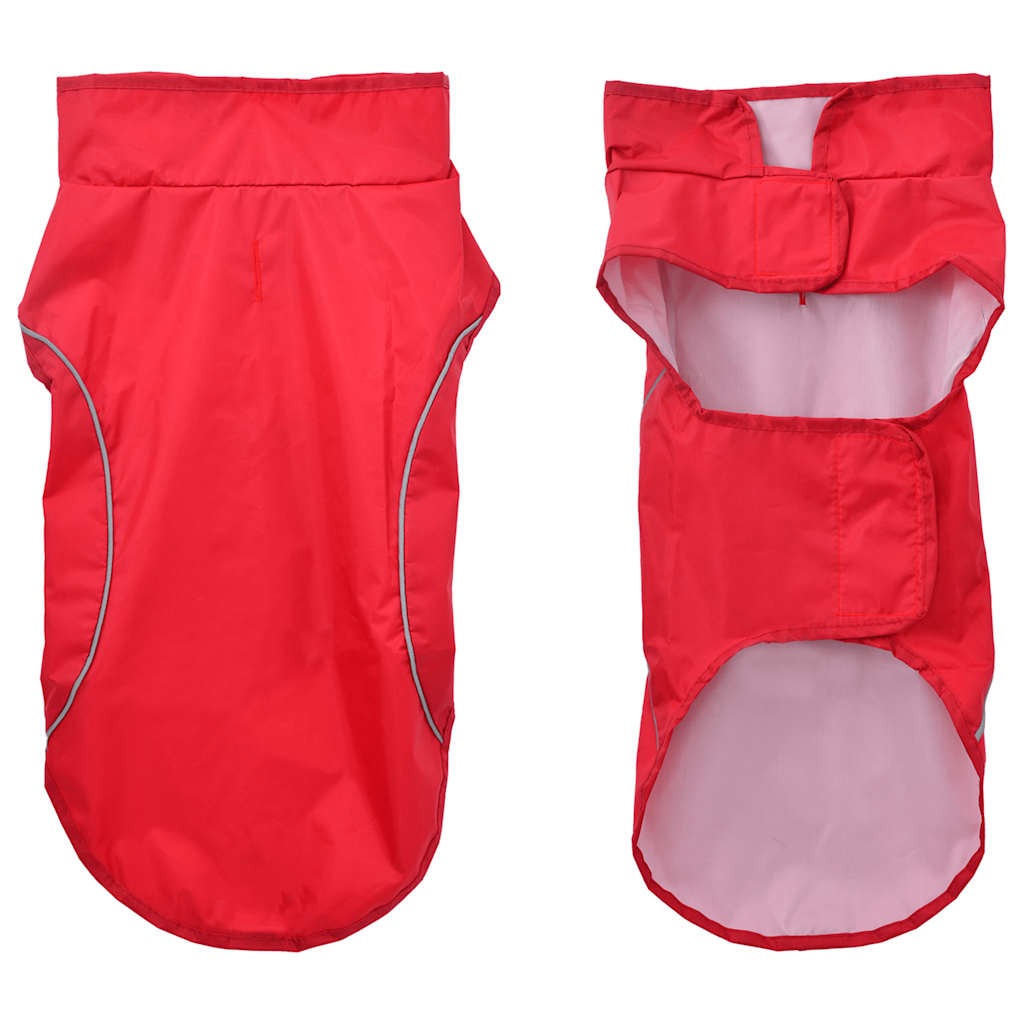 Capa de chuva para cães com tiras reflectoras vermelho m
