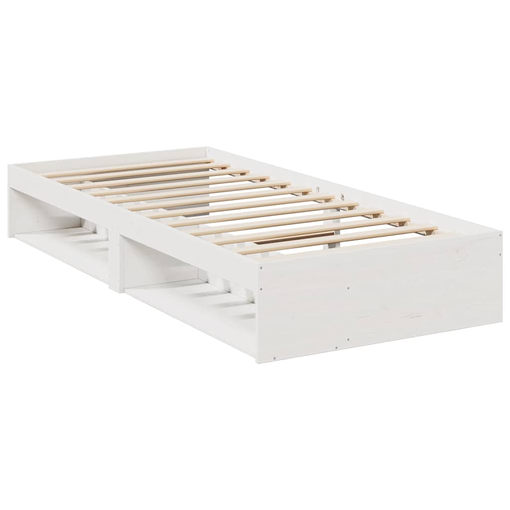 Cama dia com colchão branco 100x200 cm pinho de madeira maciça
