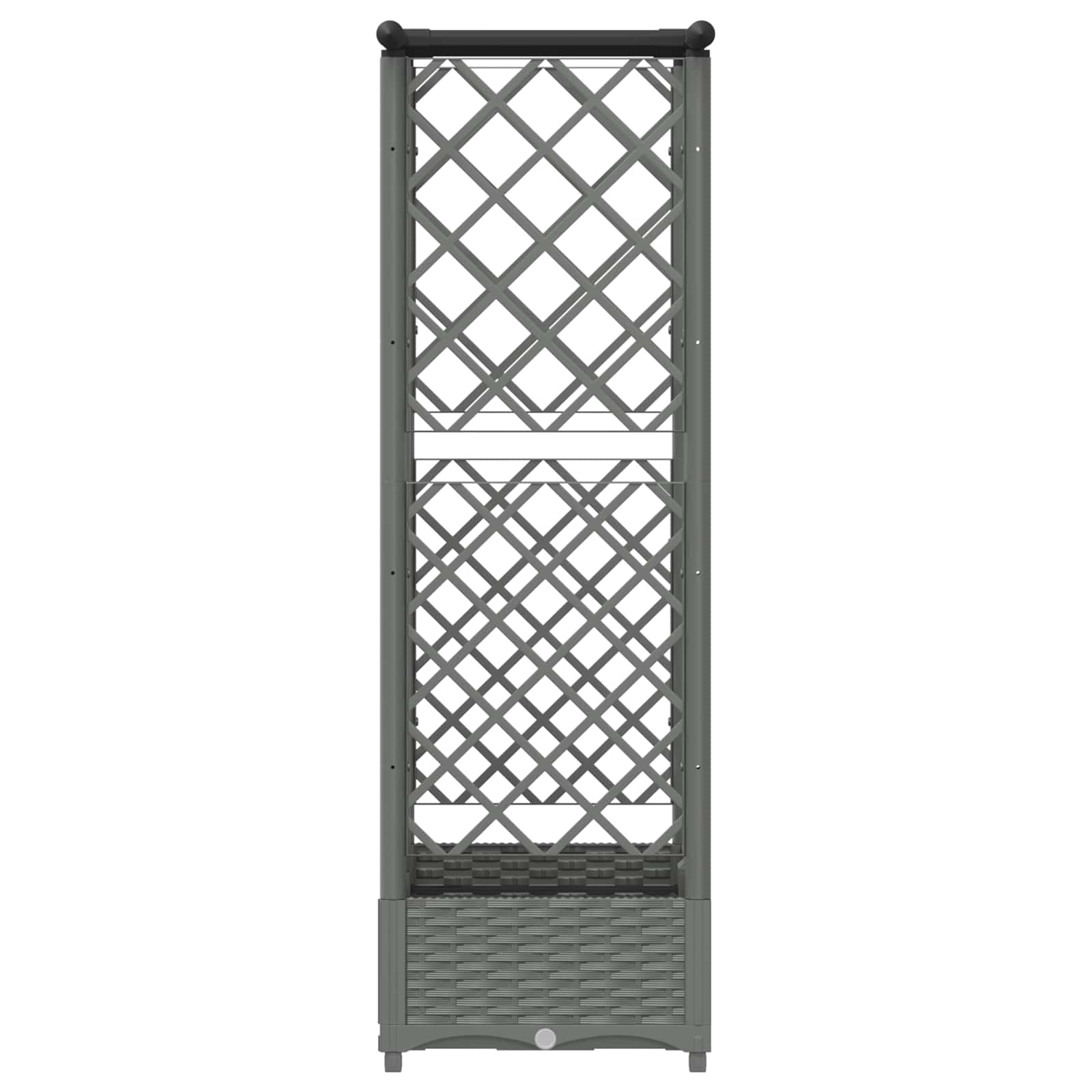 Cama elevada com treliça e telhado cinzento-claro PP