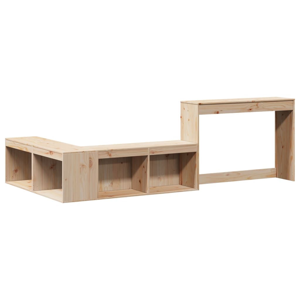 Mesa de cabeceira com secretária 232x122x75 cm madeira maciça de pinho