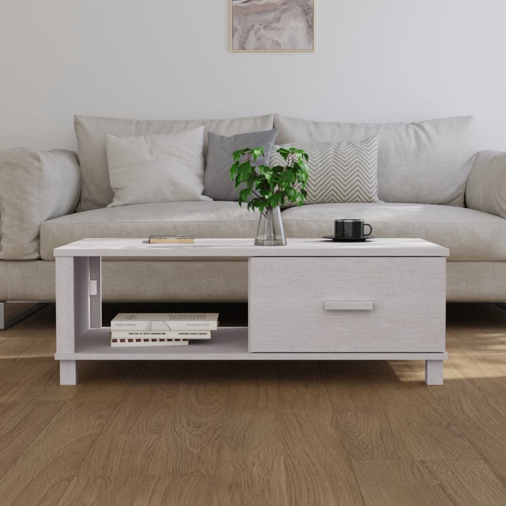 Mesa de centro hamar 100x55x35 cm pinho maciço branco