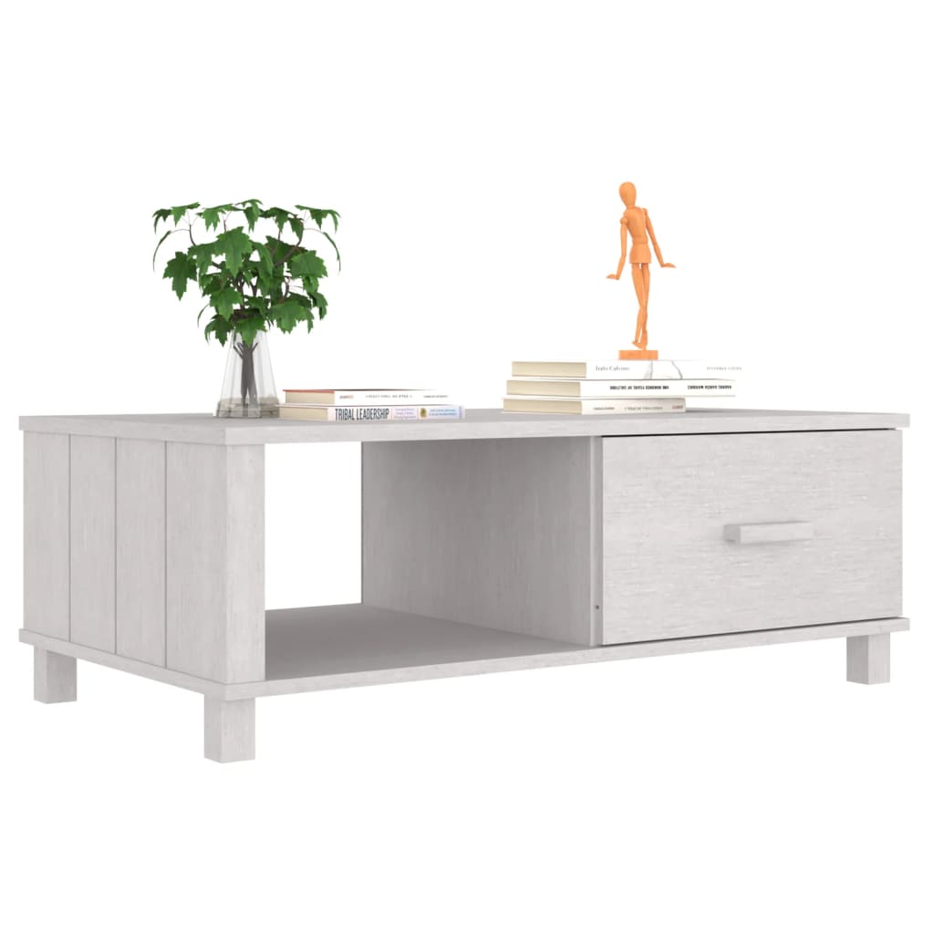 Mesa de centro hamar 100x55x35 cm pinho maciço branco