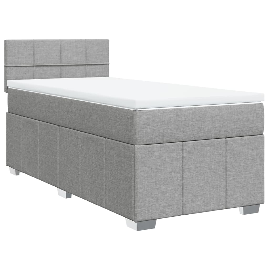 Cama com molas/colchão 80x200 cm tecido cinza-claro