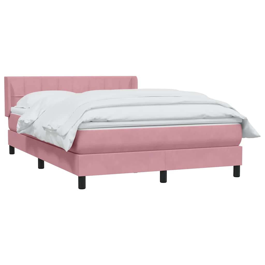 Cama com molas/colchão 140x210 cm veludo rosa