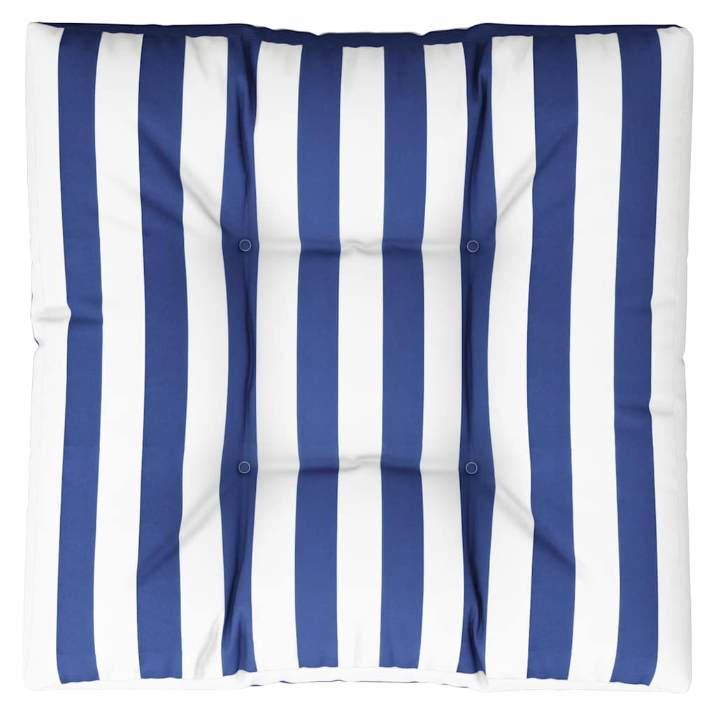 Almofadão para sofá de paletes 80x80x12 cm tecido azul/branco