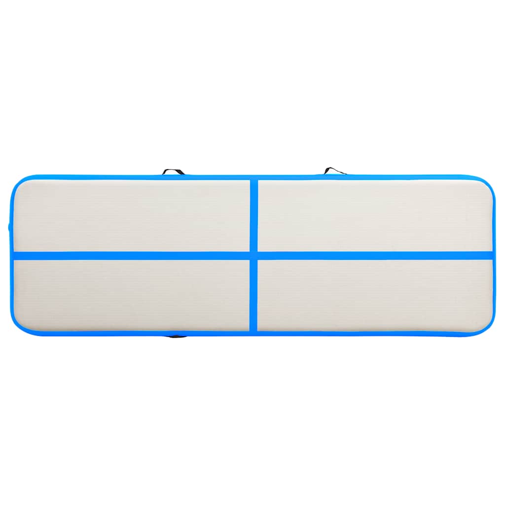 Colchão de ginástica insuflável c/ bomba 500x100x15 cm PVC azul