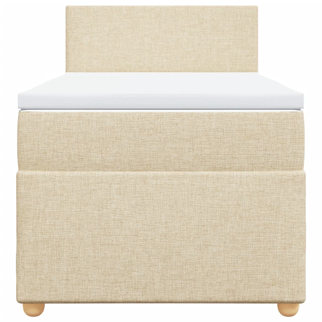 Cama com molas/colchão 90x190 cm tecido cor creme