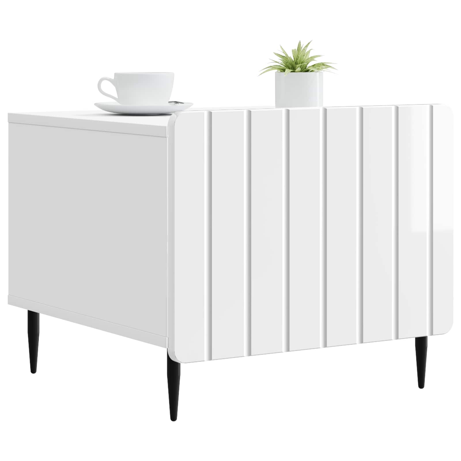 Mesa de centro com gaveta branco brilhante 49 x 50 x 42 cm