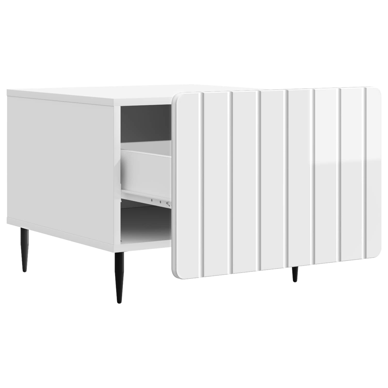 Mesa de centro com gaveta branco brilhante 49 x 50 x 42 cm