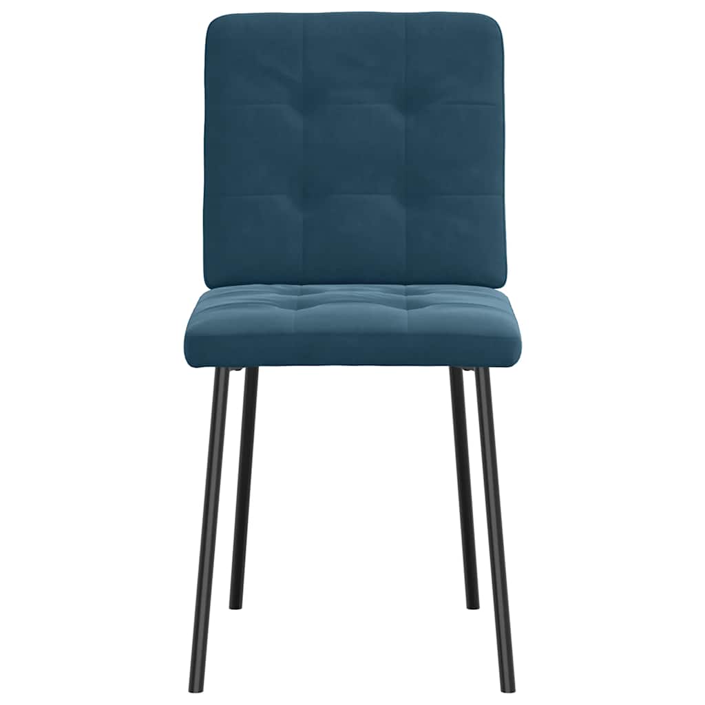 Cadeiras de jantar 2 pcs veludo azul