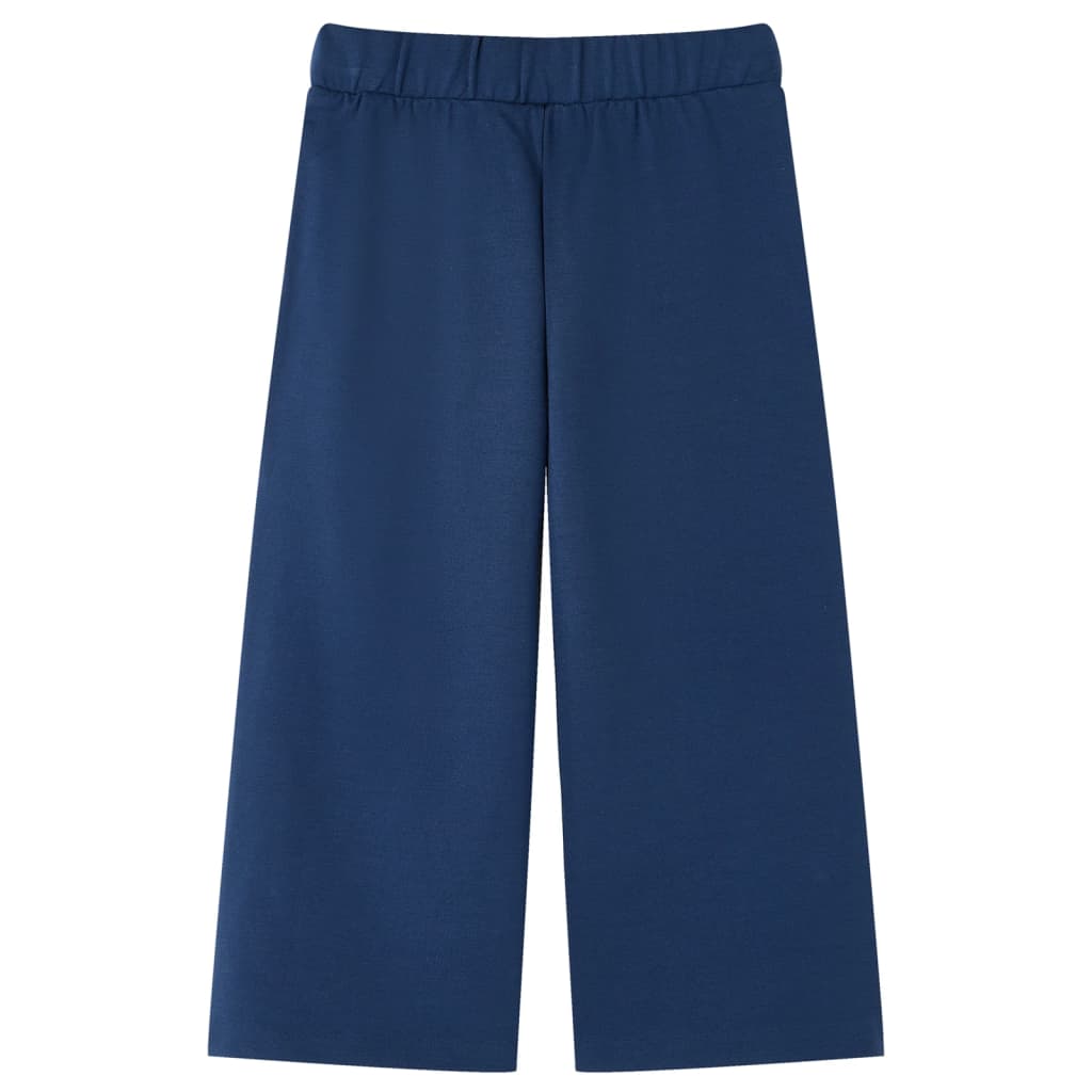 Calças de criança com pernas largas azul-marinho 116