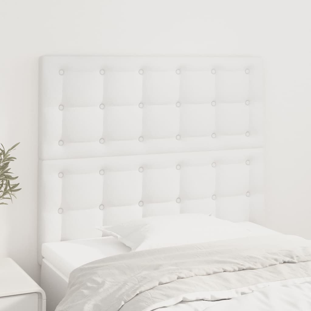 Cabeceira branca 80x5x118/128 cm couro sintético