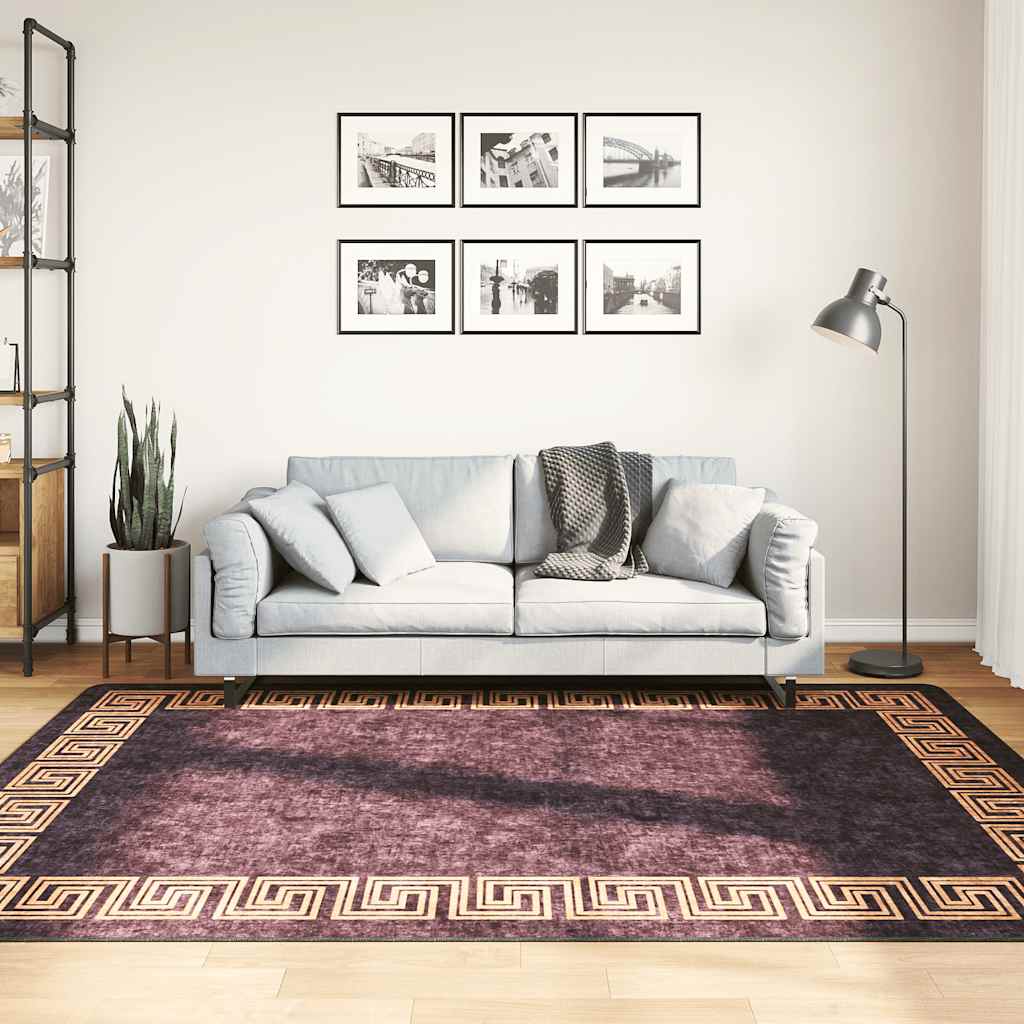 Tapete lavável 160x230 cm preto e dourado