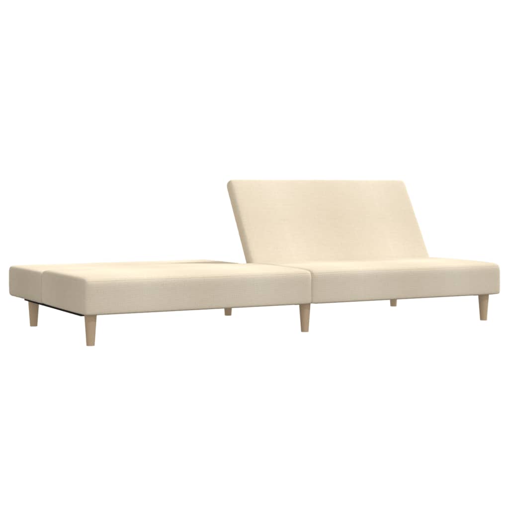 Sofá-cama de 2 lugares tecido cor creme