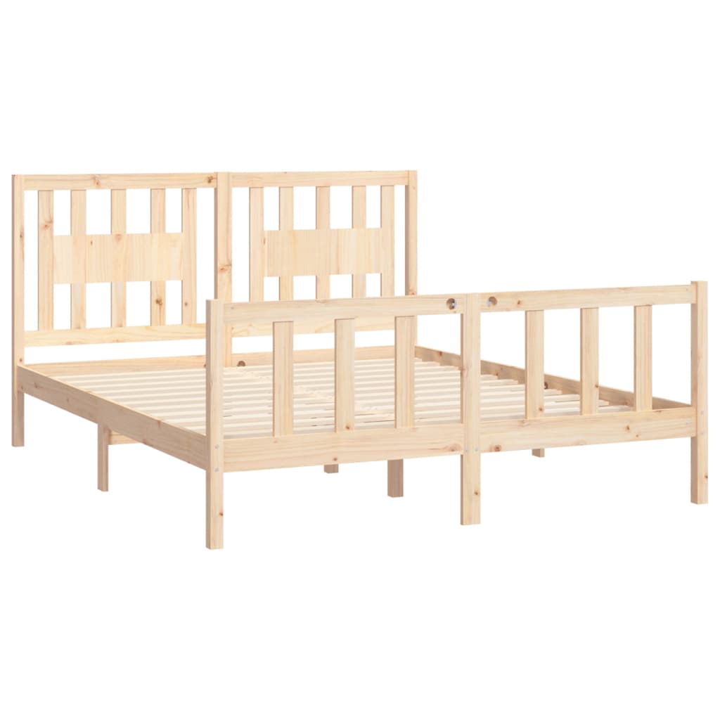 Estrutura de cama com cabeceira 160x200 cm pinho maciço