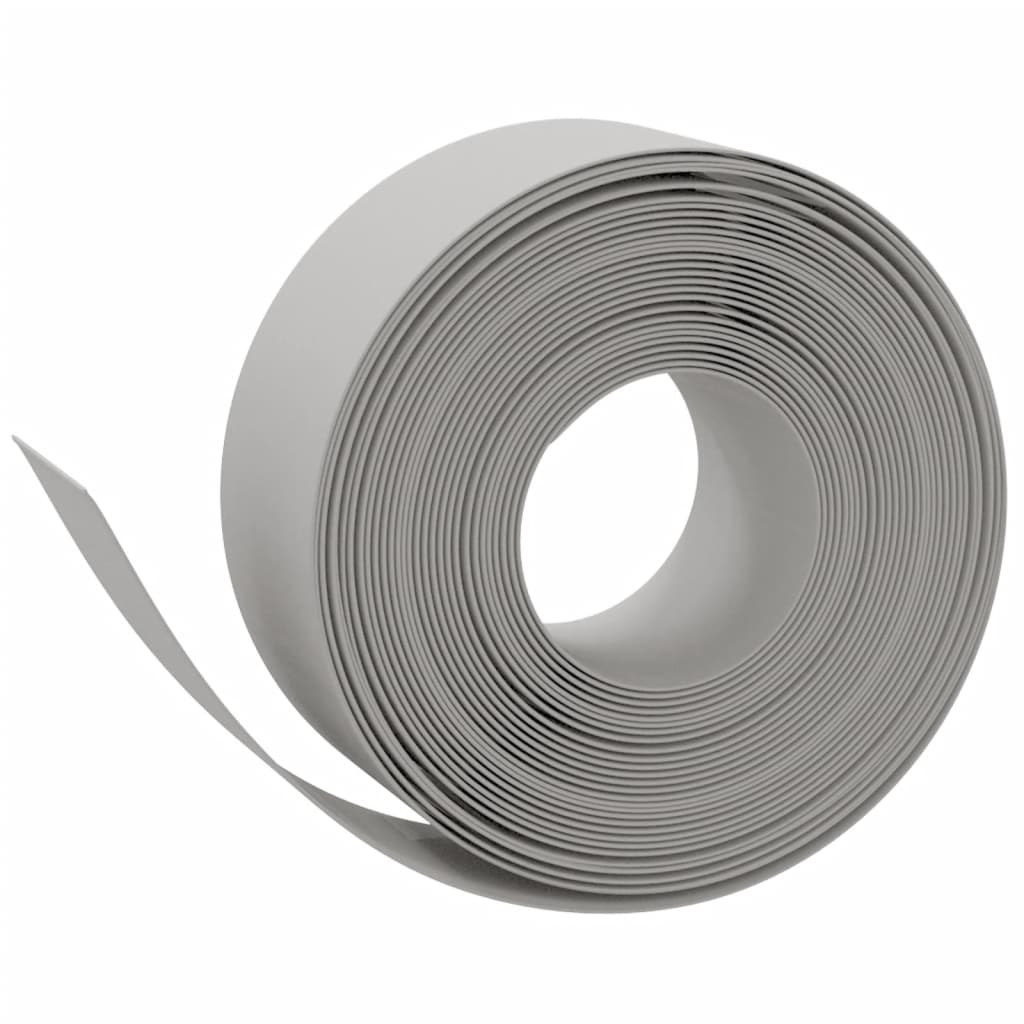 Bordas de jardim 2 pcs 10 m 20 cm polietileno cinzento